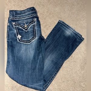 Miss me size 27 inseam 33, dark wash, straight leg
